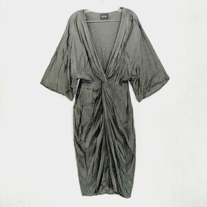 Do+Be Gray Plunge Neck Elegant Night Out Mini Dress P2981